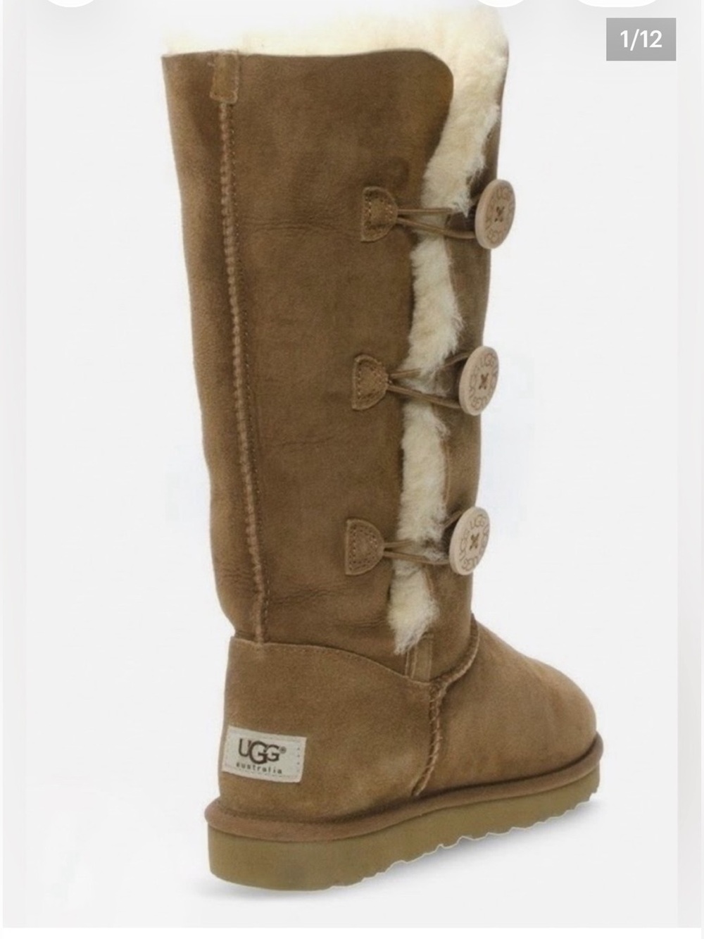 UGG Chestnut Tall Bailey Button Triplet Suede Boots